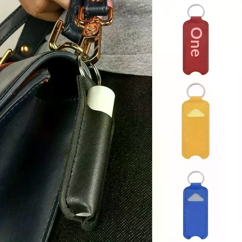 Key Holder Leather Pouch - Pu Leather Chapstick Pouch Keys Ring