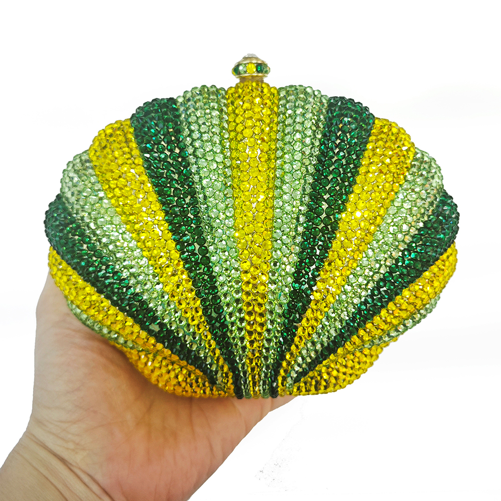 Luxury Bags Yellow - WHTUOHENG Green Diamond Evening Clutches Yellow