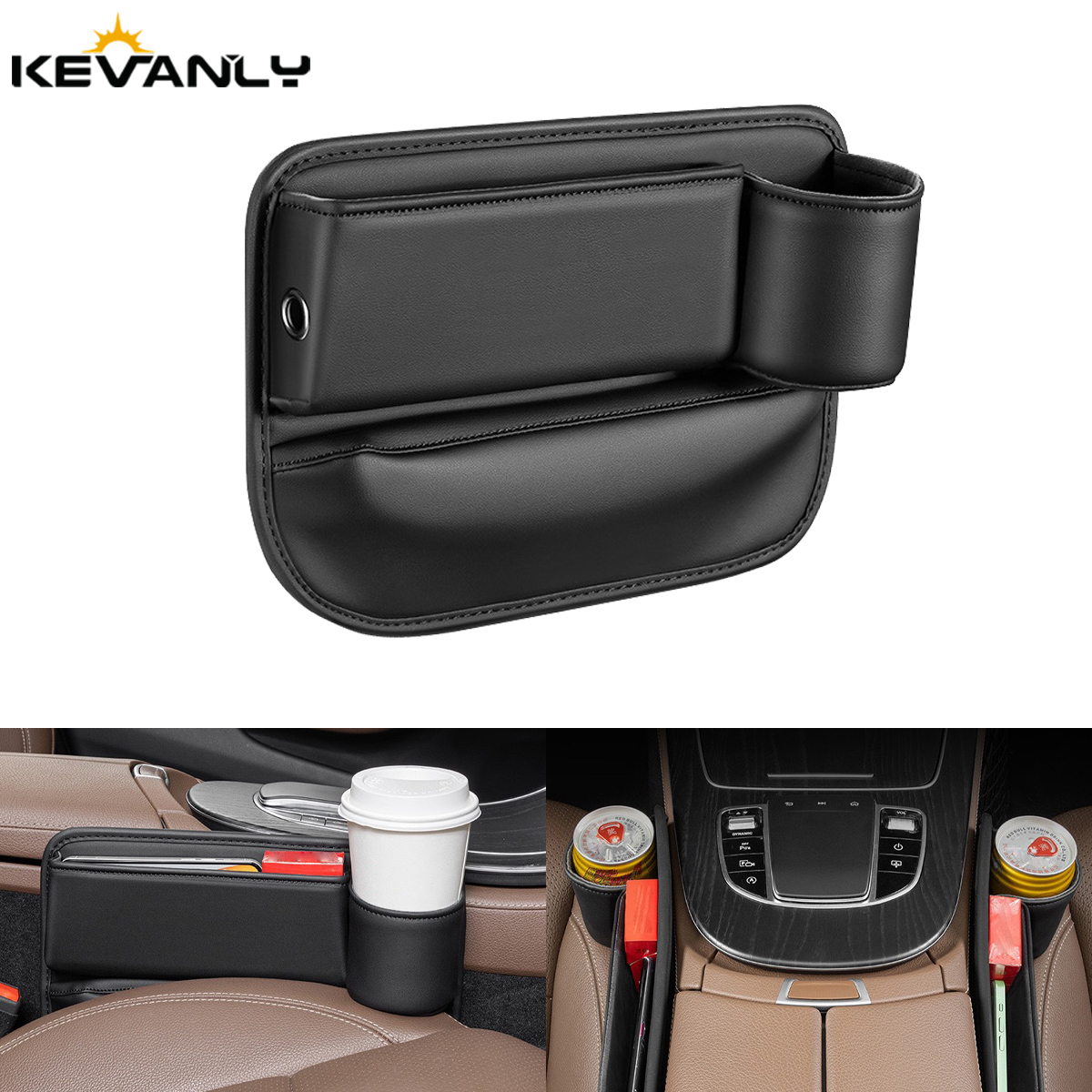Key Holder Leather Pouch - Universal Car Seat Gap Organizer Storage