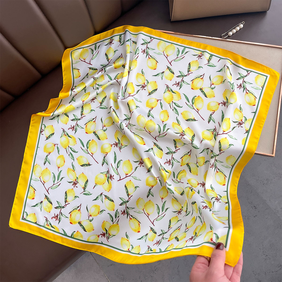 Luxury Yellow Lemon Print Squa - Luxury Bags Yellow review and price