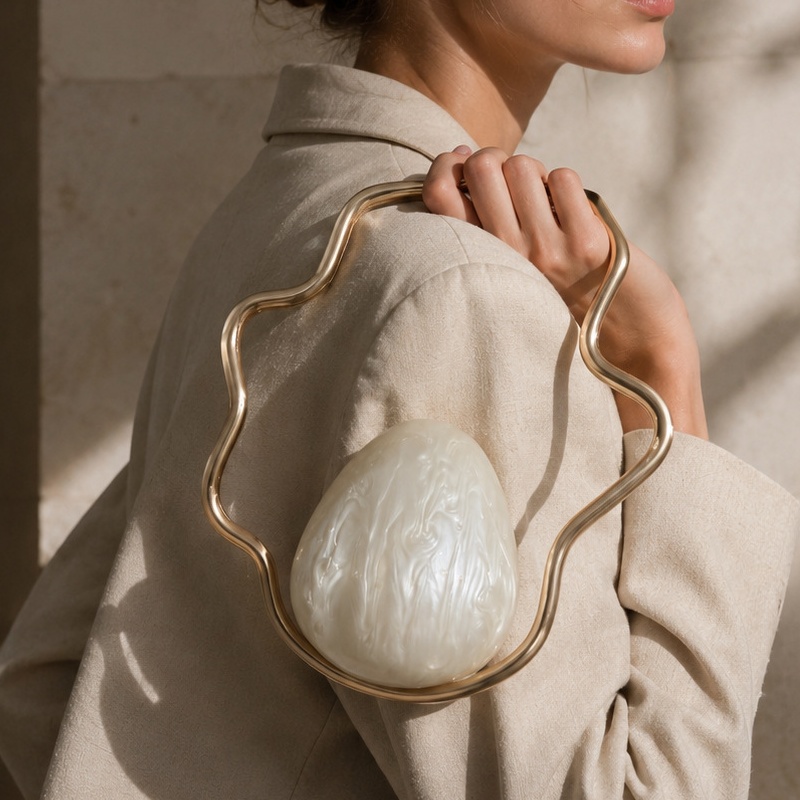 Women mini Acrylic egg bag cut - Luxury Bags Cute review and price