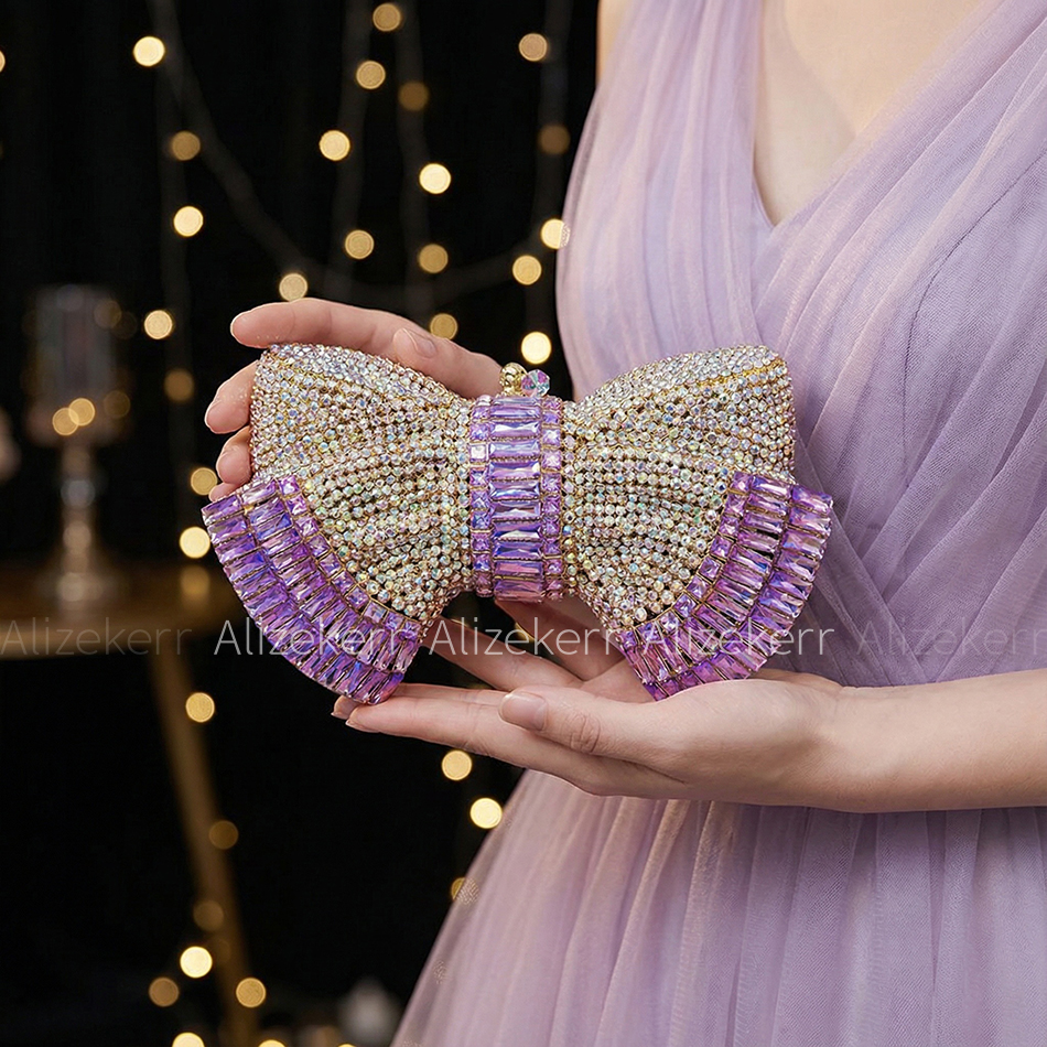 Alizekerr Bow Crystal Evening  - Luxury Bags Consignment review and price