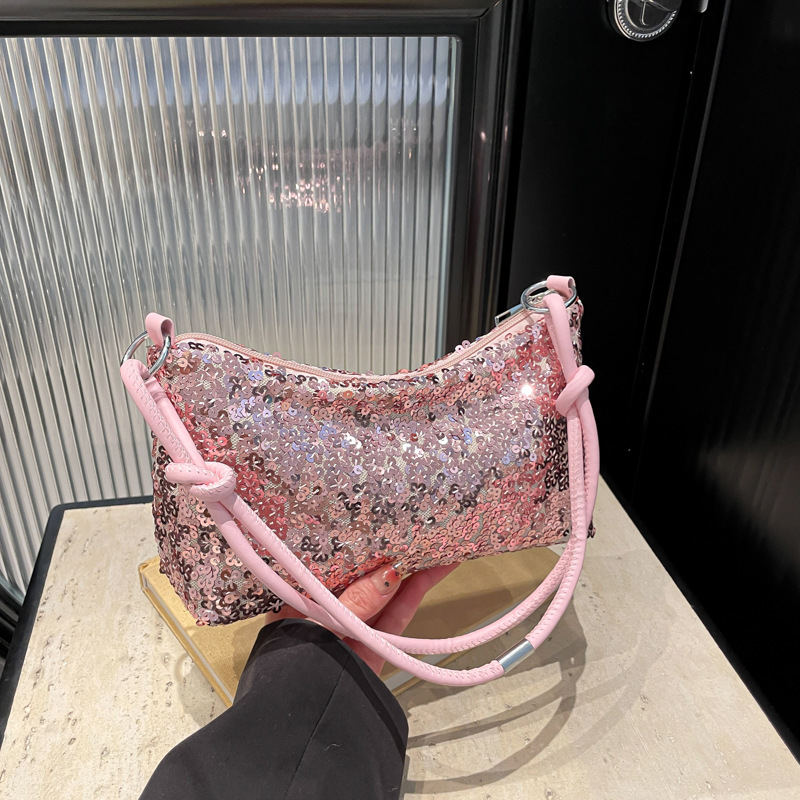 Solid Color Sequins Crossbody  - Luxury Bags Girls review and price