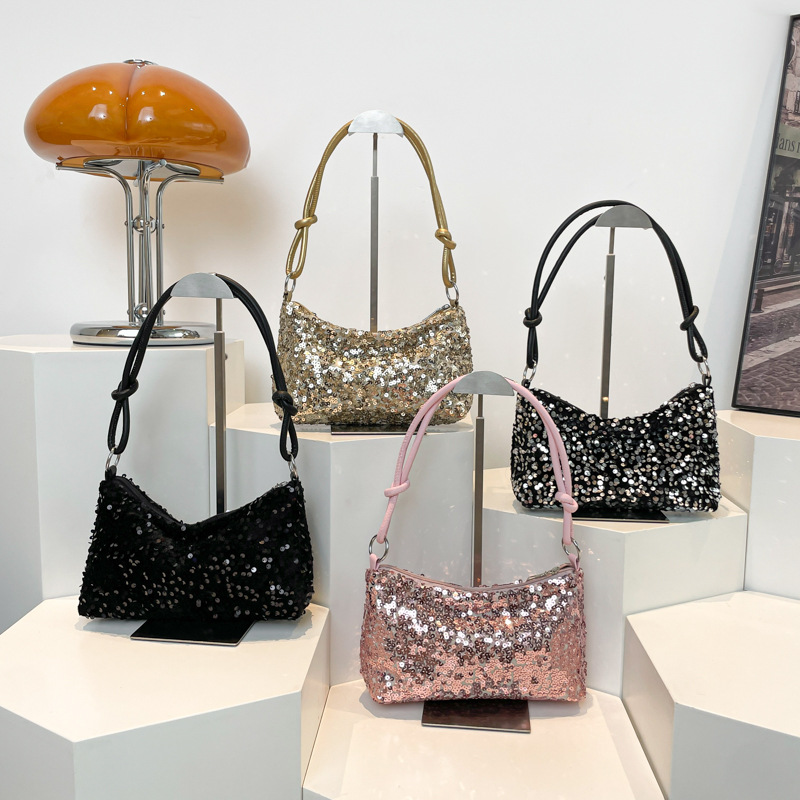 Solid Color Sequins Crossbody  - Luxury Bags Girls review and price