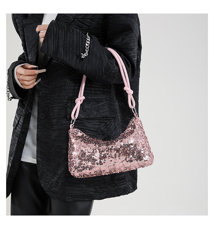 Solid Color Sequins Crossbody  - Luxury Bags Girls review and price