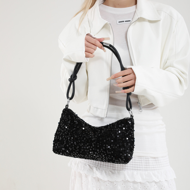 Solid Color Sequins Crossbody  - Luxury Bags Girls review and price