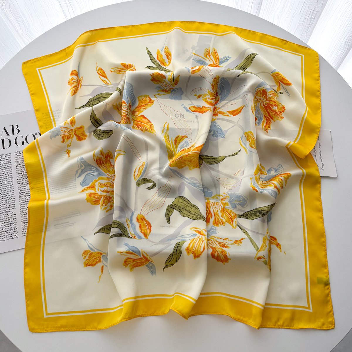Luxury Silk Square Scarves For - Luxury Bags Yellow review and price
