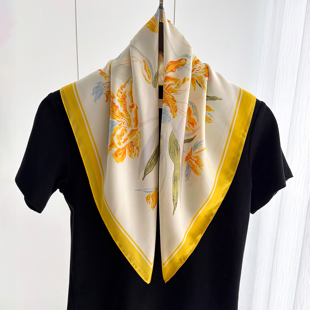 Luxury Silk Square Scarves For - Luxury Bags Yellow review and price