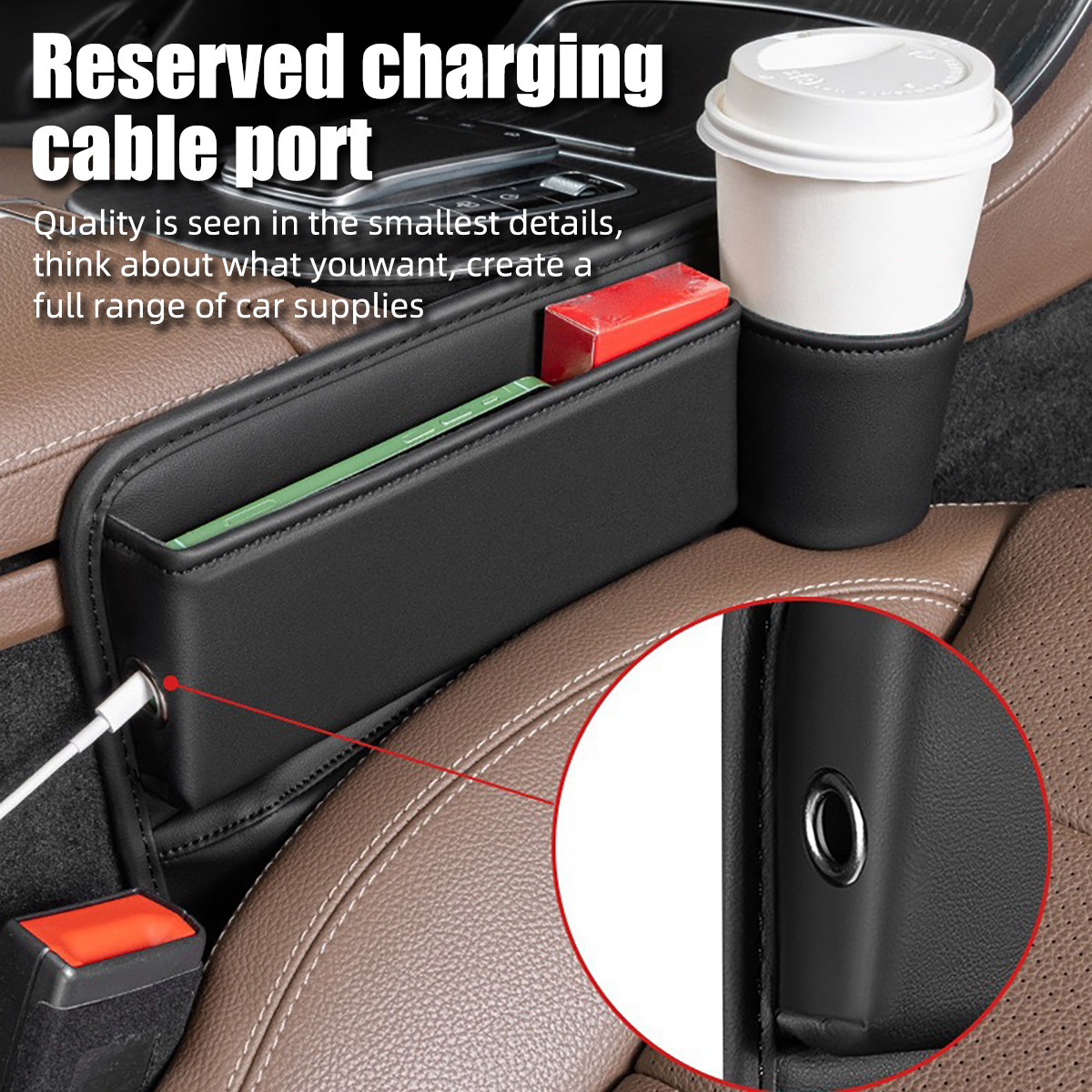 Universal Car Seat Gap Organiz - Key Holder Leather Pouch review and price