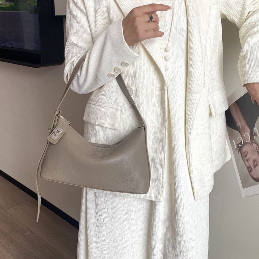 Grain Cowhide French Underarm  - Luxury Bags Consignment review and price