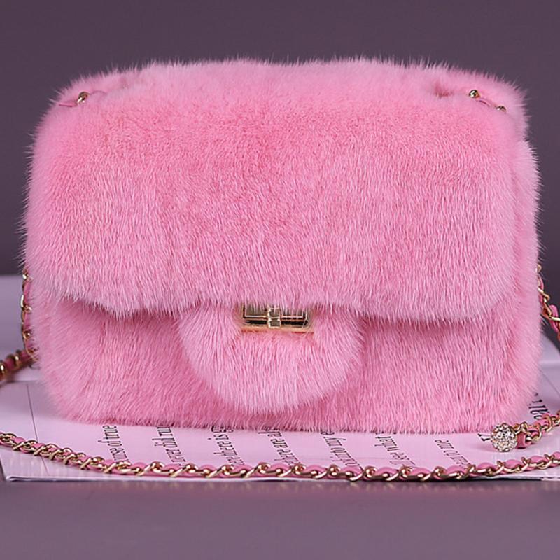 Pure Mink Hair Fashion Women's - Luxury Bags Cute review and price