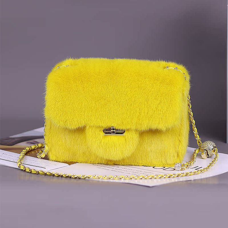 Pure Mink Hair Fashion Women's - Luxury Bags Cute review and price
