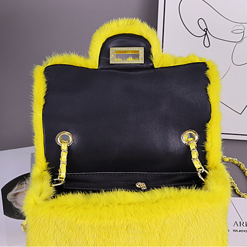 Pure Mink Hair Fashion Women's - Luxury Bags Cute review and price